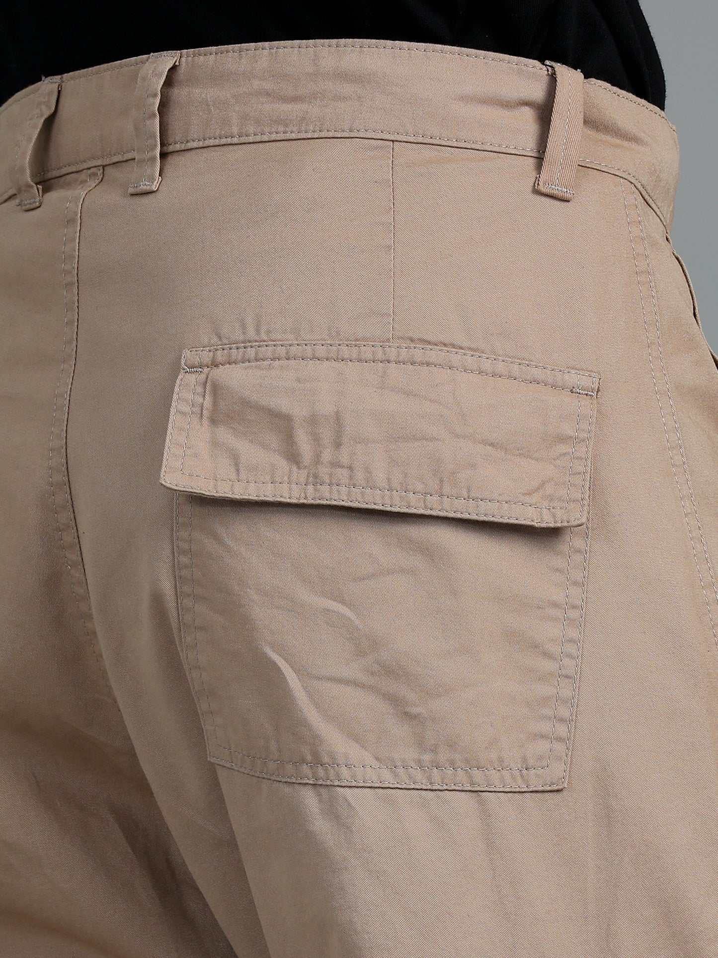 Men 2 Cotton Relaxed Fit Cargo Trousers, Dark Olive Khakhi