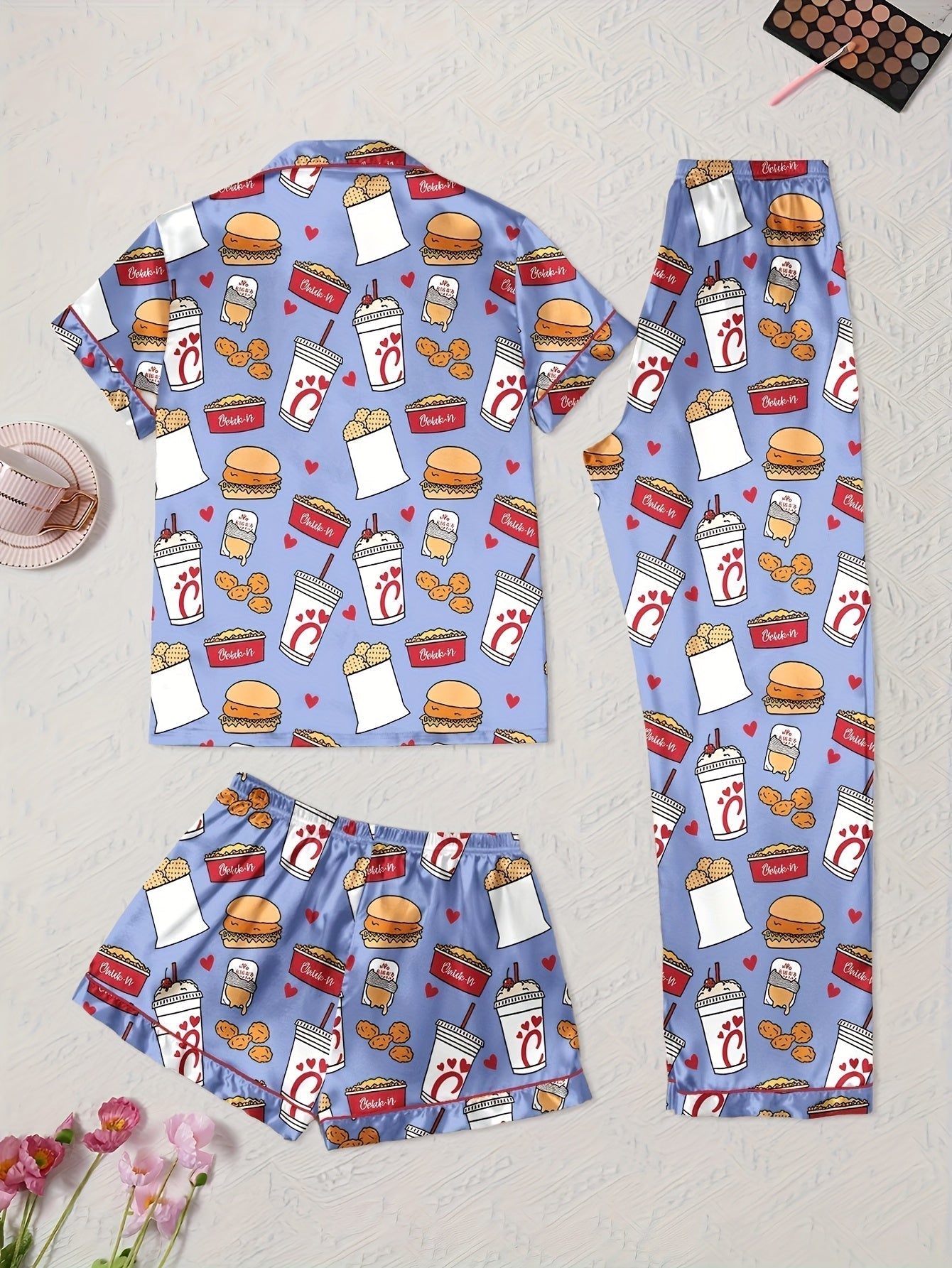 Midnight Munchies Satin Pajama Set ππ₯€π