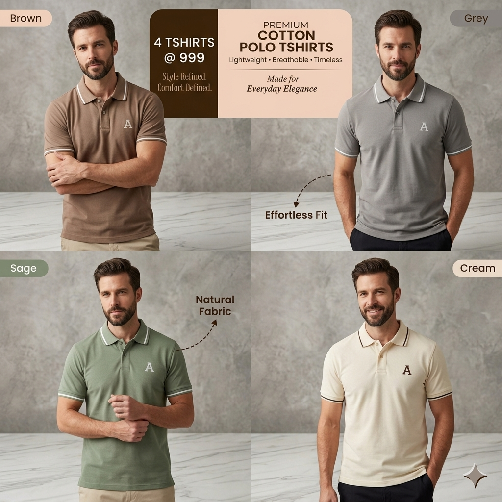 PREMIUM POLO TSHIRTS (PACK OF 4) Style 5