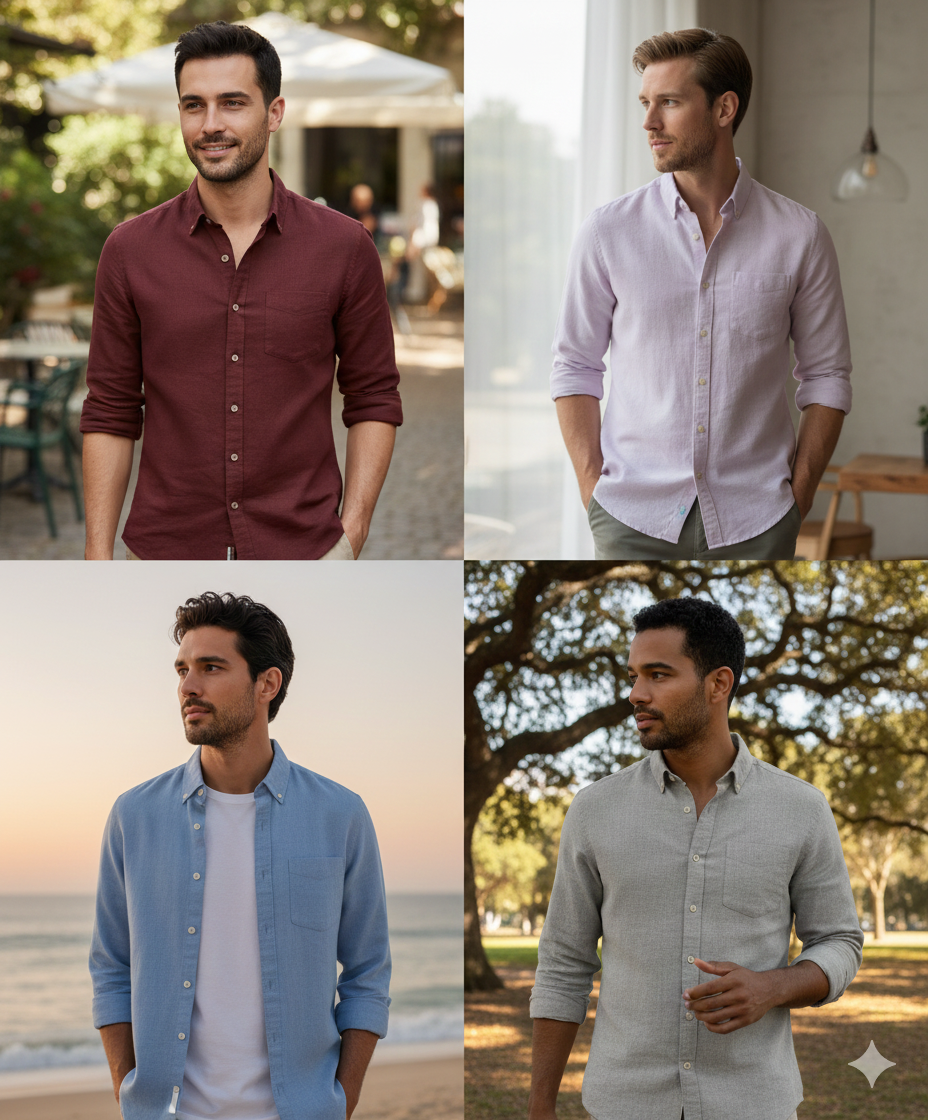 New Premium Cotton Linen Full sleeves Shirts (Pack of 4)