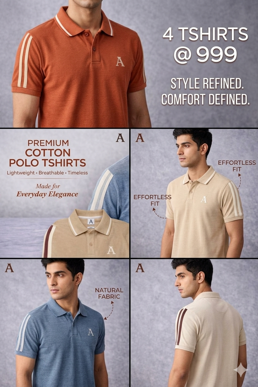 PREMIUM POLO TSHIRTS (PACK OF 4) Style 4