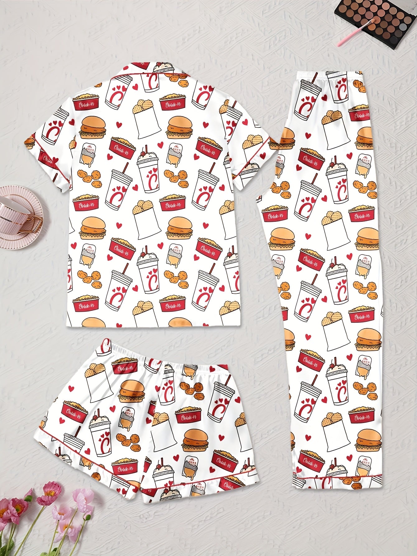 Snack Attack Satin Pajama Set ππ₯€π