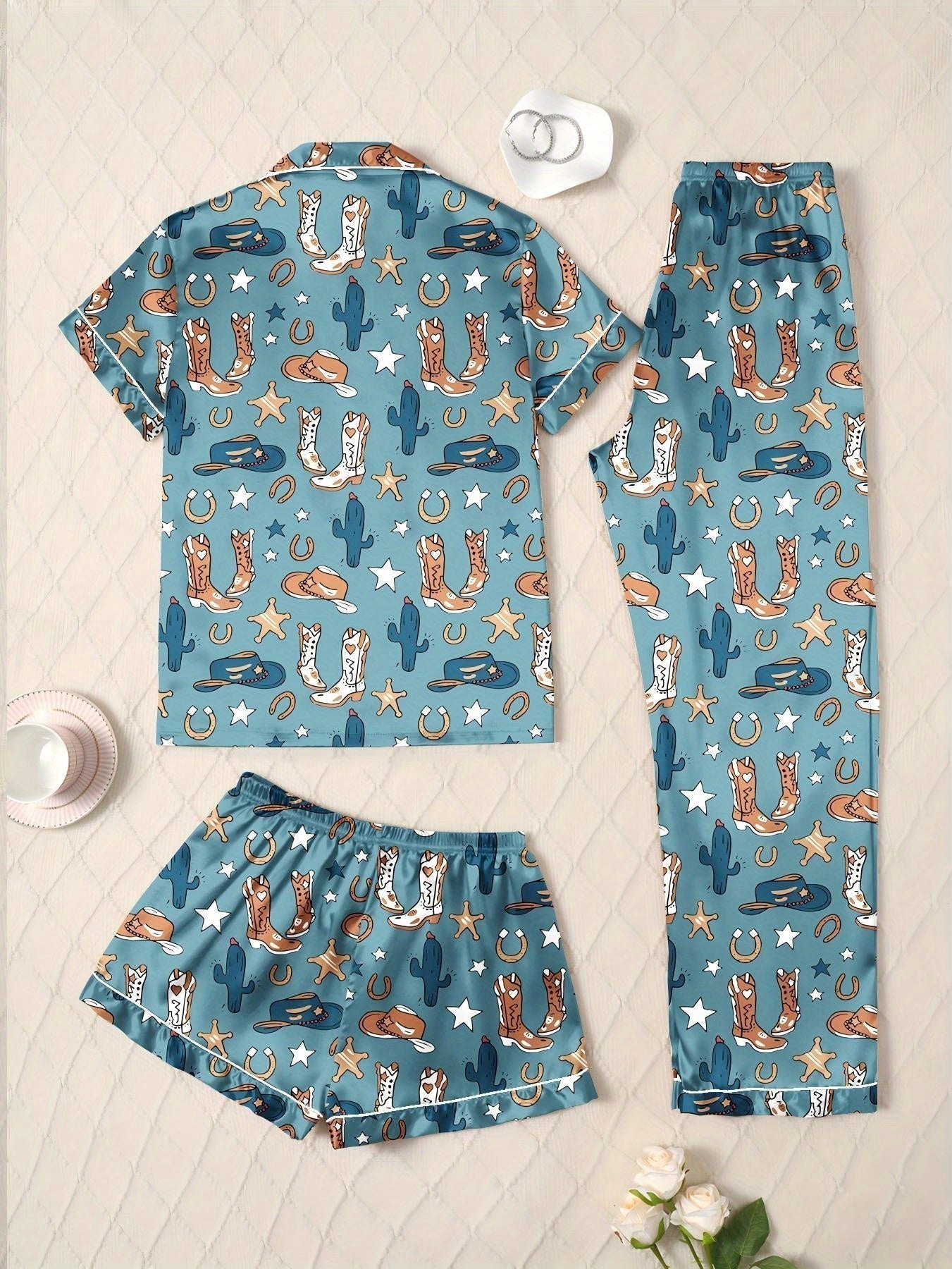 Wild West Vibes Nightwear Set (3-Piece Combo)