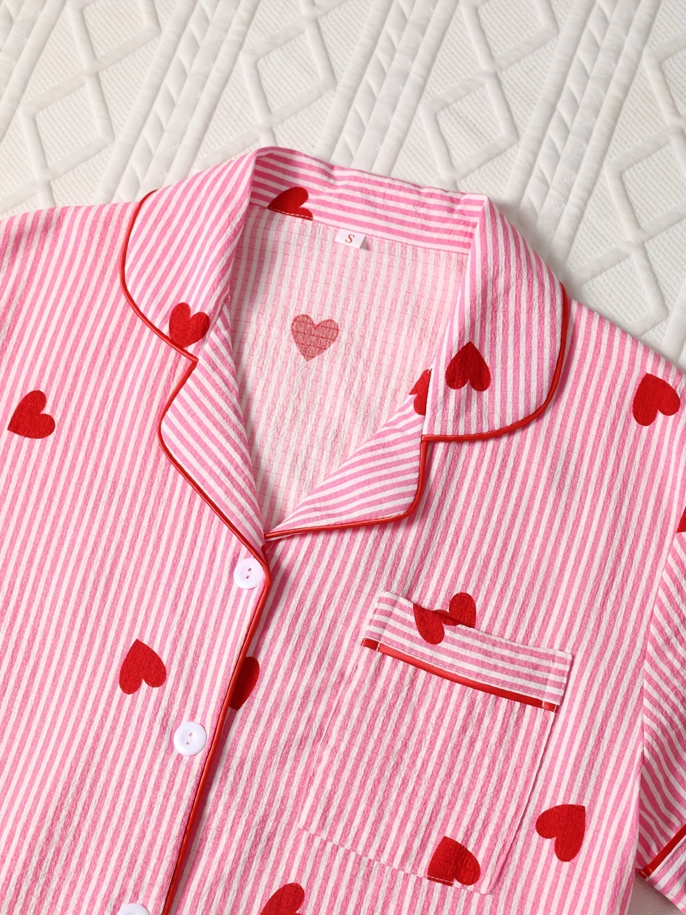 Candy Stripe Hearts Nightwear Set (3-Piece Combo)