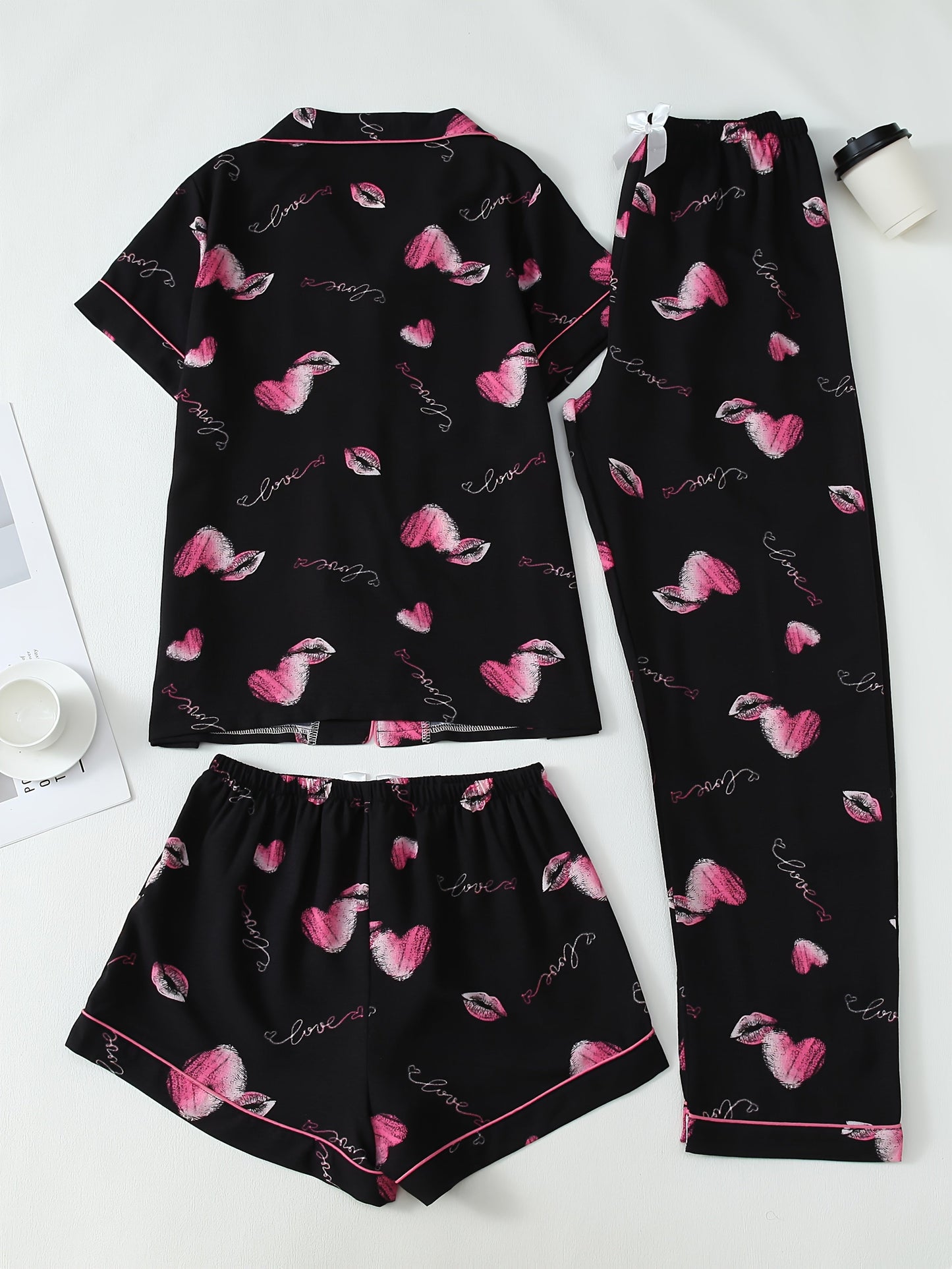 Midnight Kiss Pajama Set 💋✨