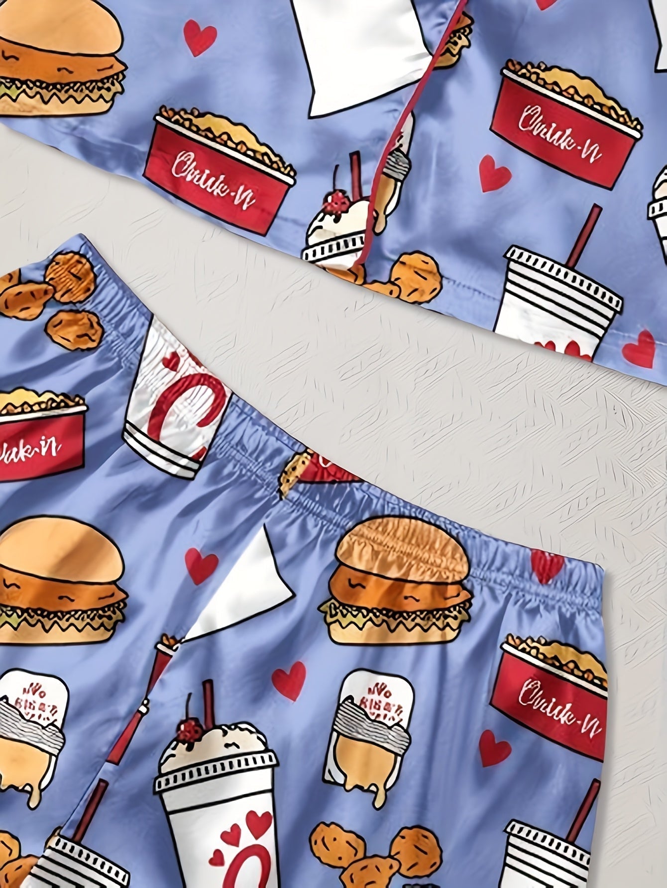 Midnight Munchies Satin Pajama Set ๐๐ฅค๐ โ FABFASHION4U