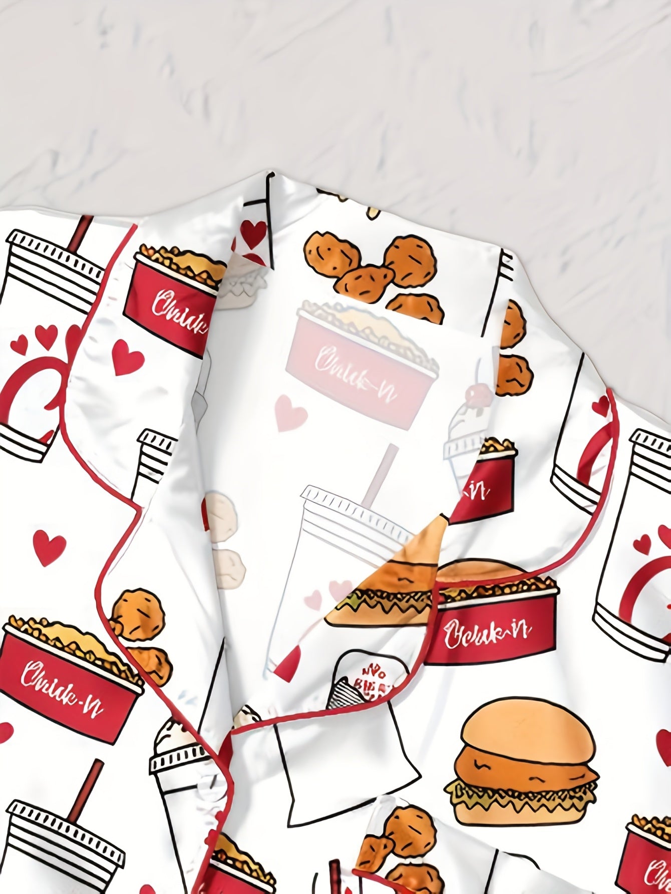 Snack Attack Satin Pajama Set ๐๐ฅค๐ โ FABFASHION4U