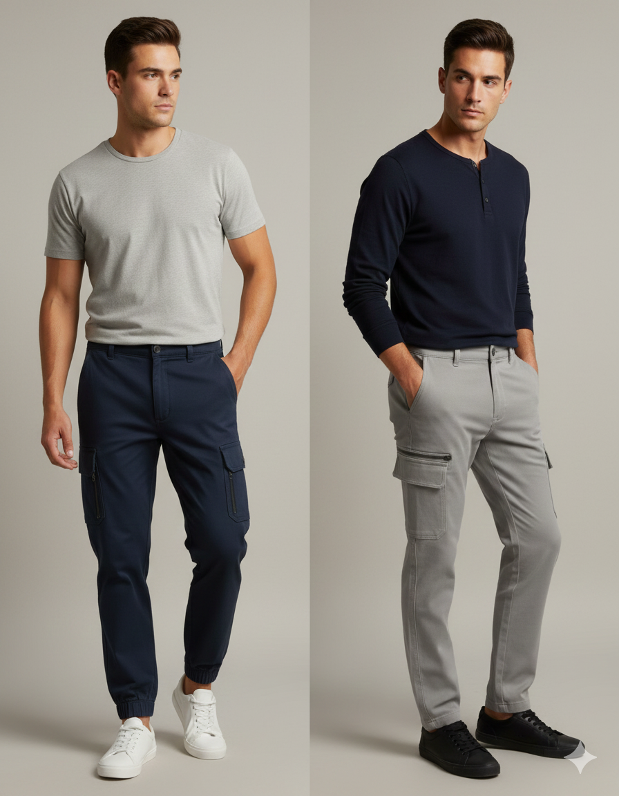 NEW MEN SUMMER CARGO TROUSERS (PACK OF 2)