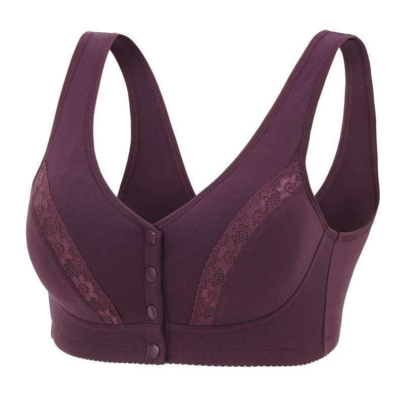 Comfy Cotton Full Cup Bralette With Detachable Chest Pad Breathable Stretchy Front Buckle Bra (Pack of 6)