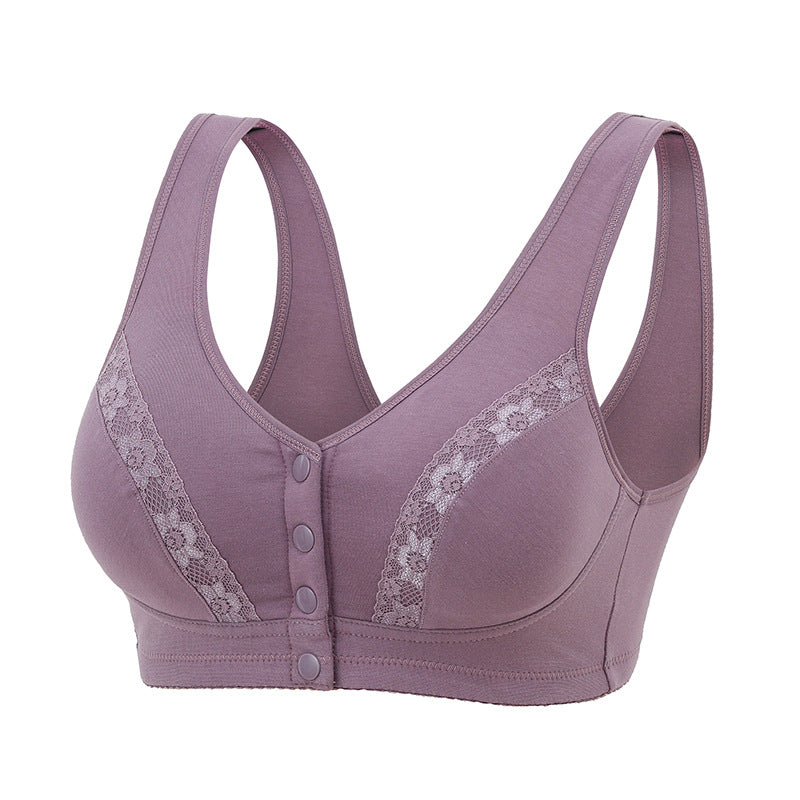 Comfy Cotton Full Cup Bralette With Detachable Chest Pad Breathable Stretchy Front Buckle Bra (Pack of 6)