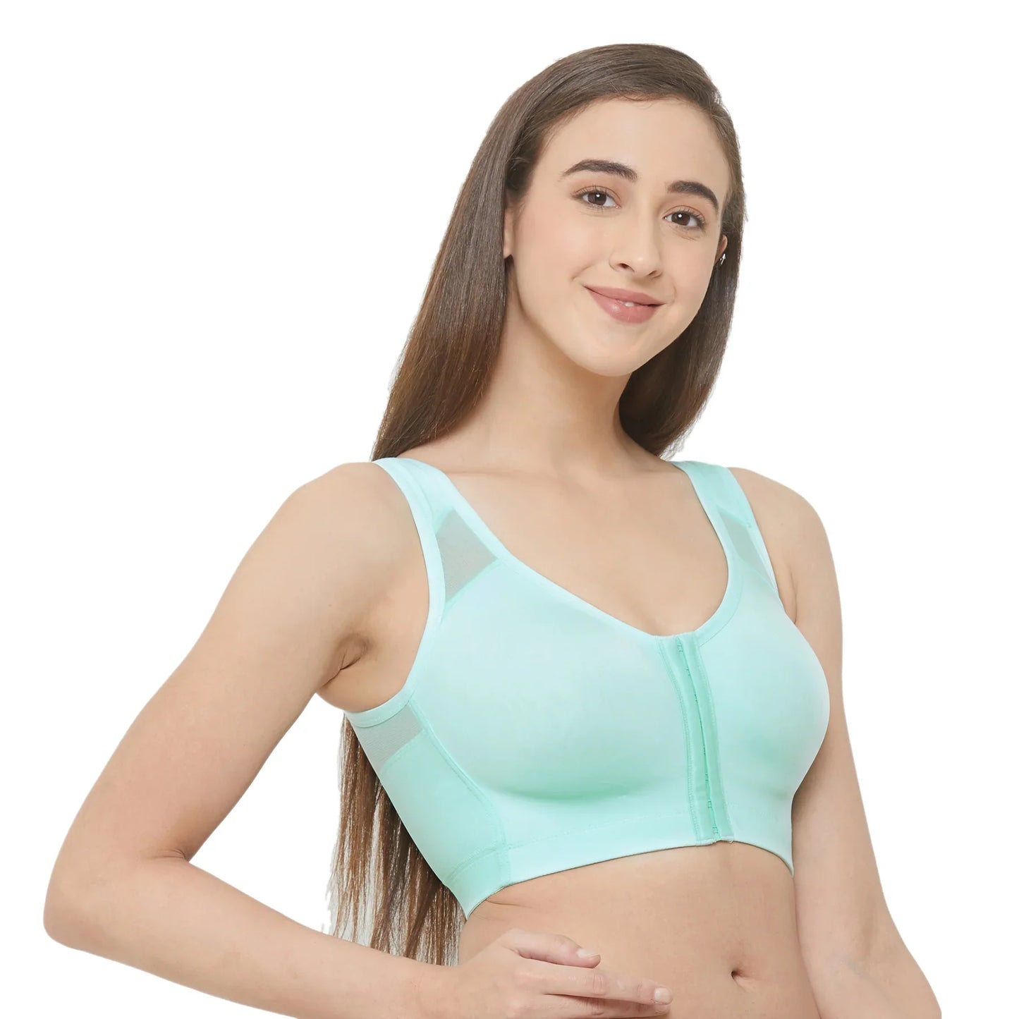 Front Closure Full Coverage Non Padded Non Wired Bra