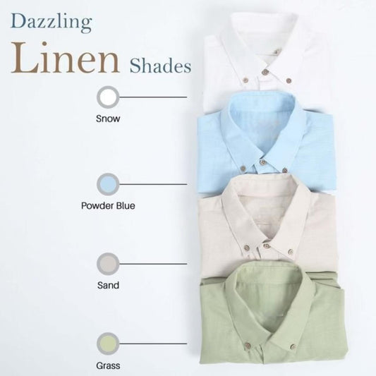 COTTON LINEN SHIRT SLIM CASUAL (PACK OF 4)