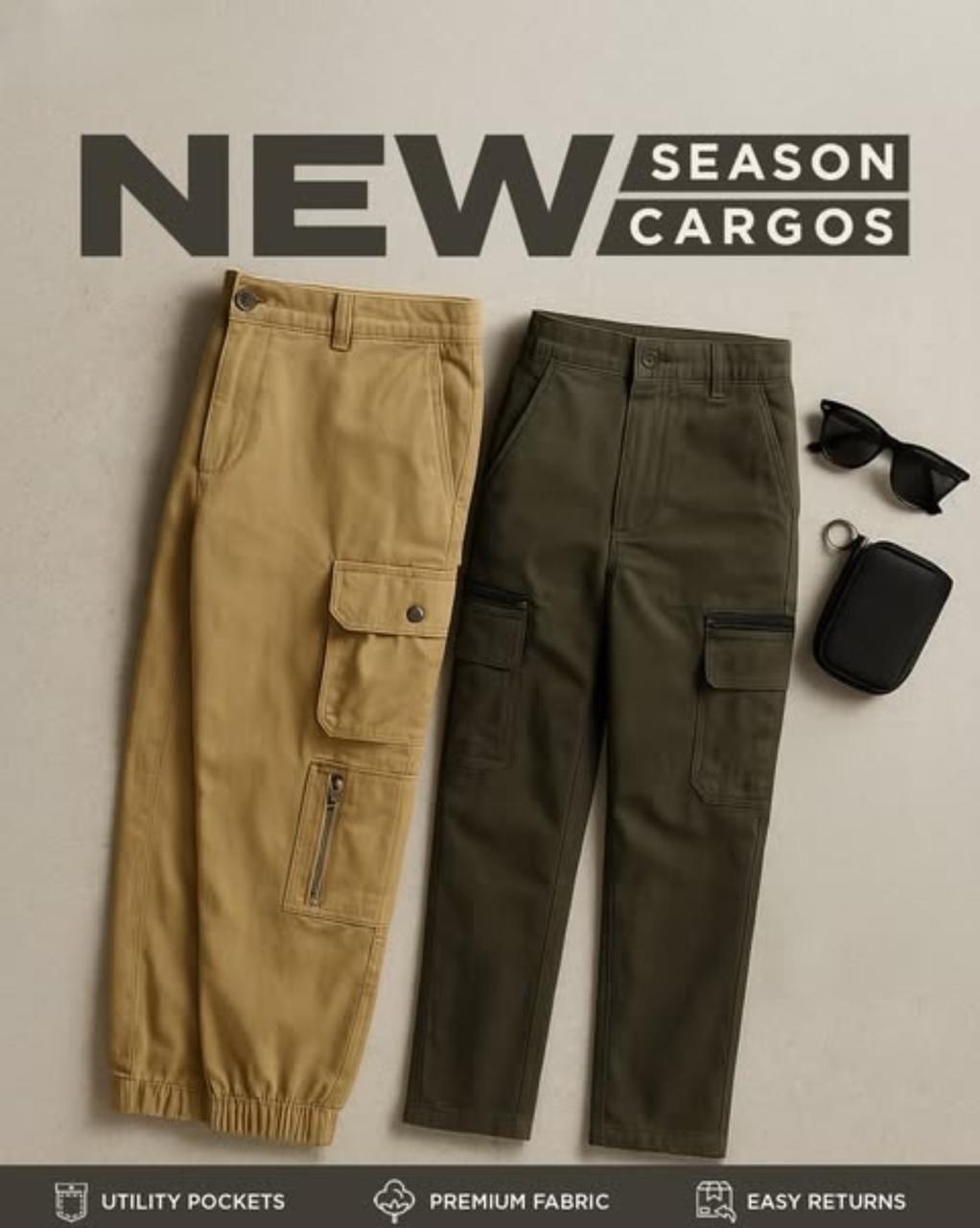 NEW MEN SUMMER CARGO TROUSERS (PACK OF  2)