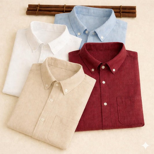 New Premium Cotton Linen Full sleeves Shirts (Pack of 4) GP5