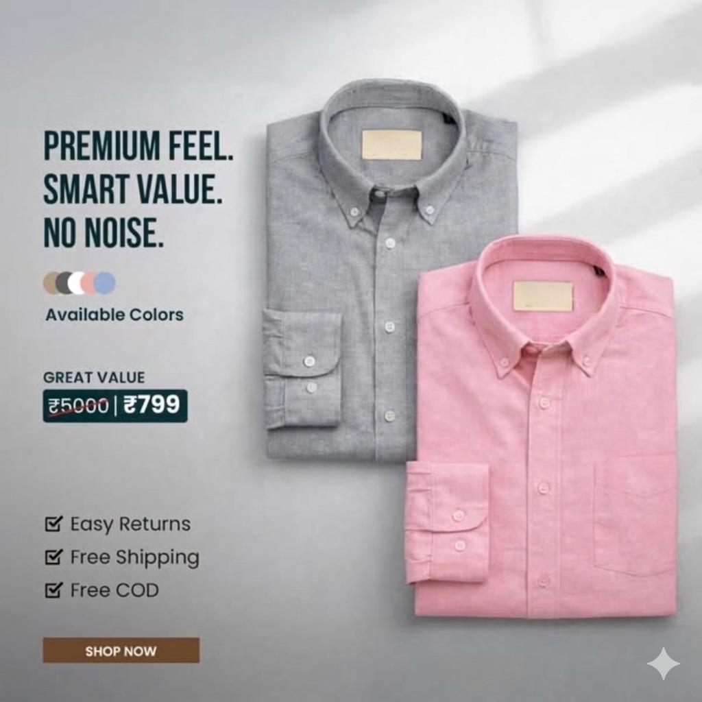 PREMIUM COTTON SHIRTS (PACK OF 2)