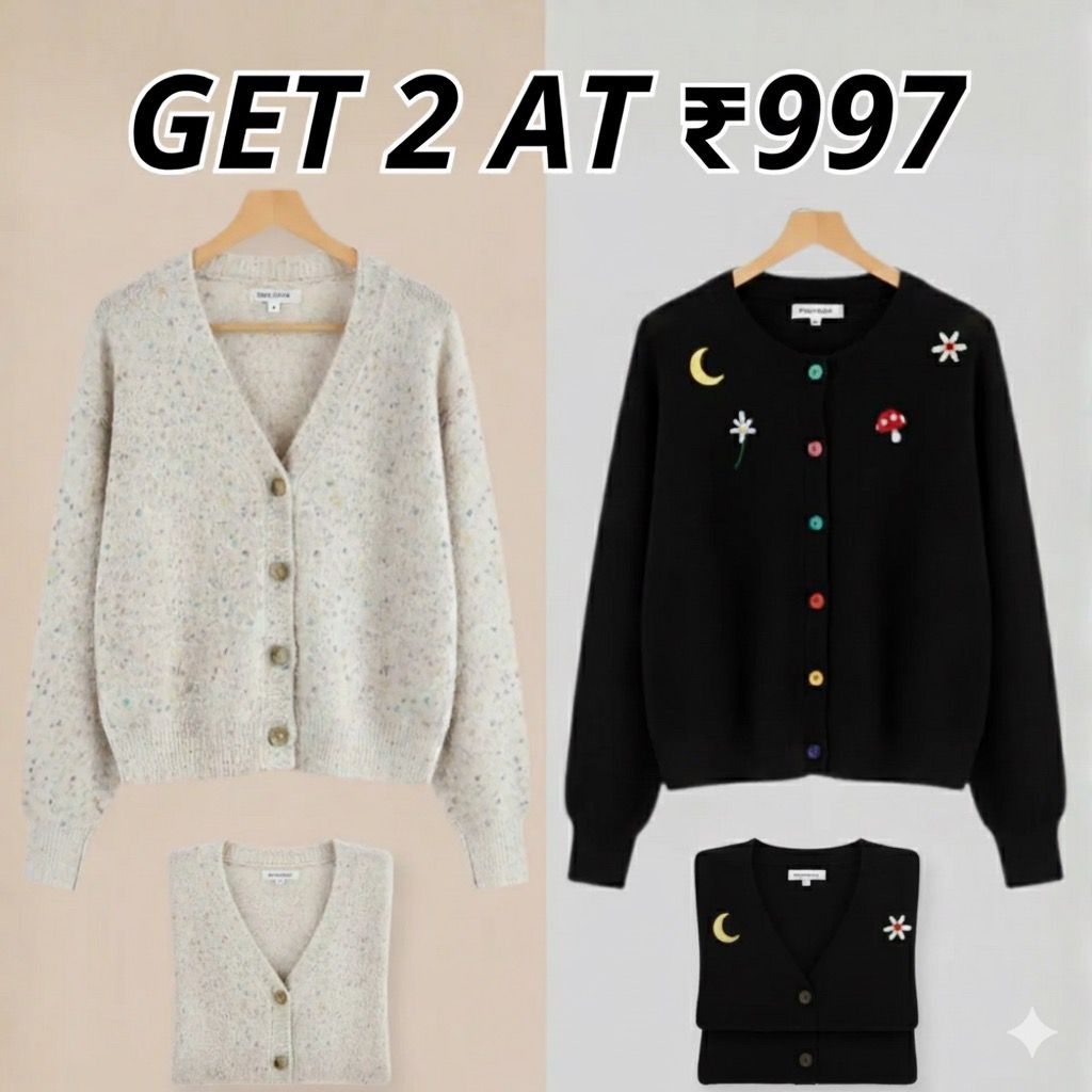 Winter Ready Combo Cardigan Duo | Lightweight Comfort |C0-08