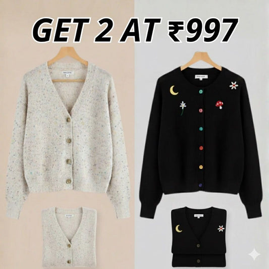 Winter Ready Combo Cardigan Duo | Lightweight Comfort |C0-08