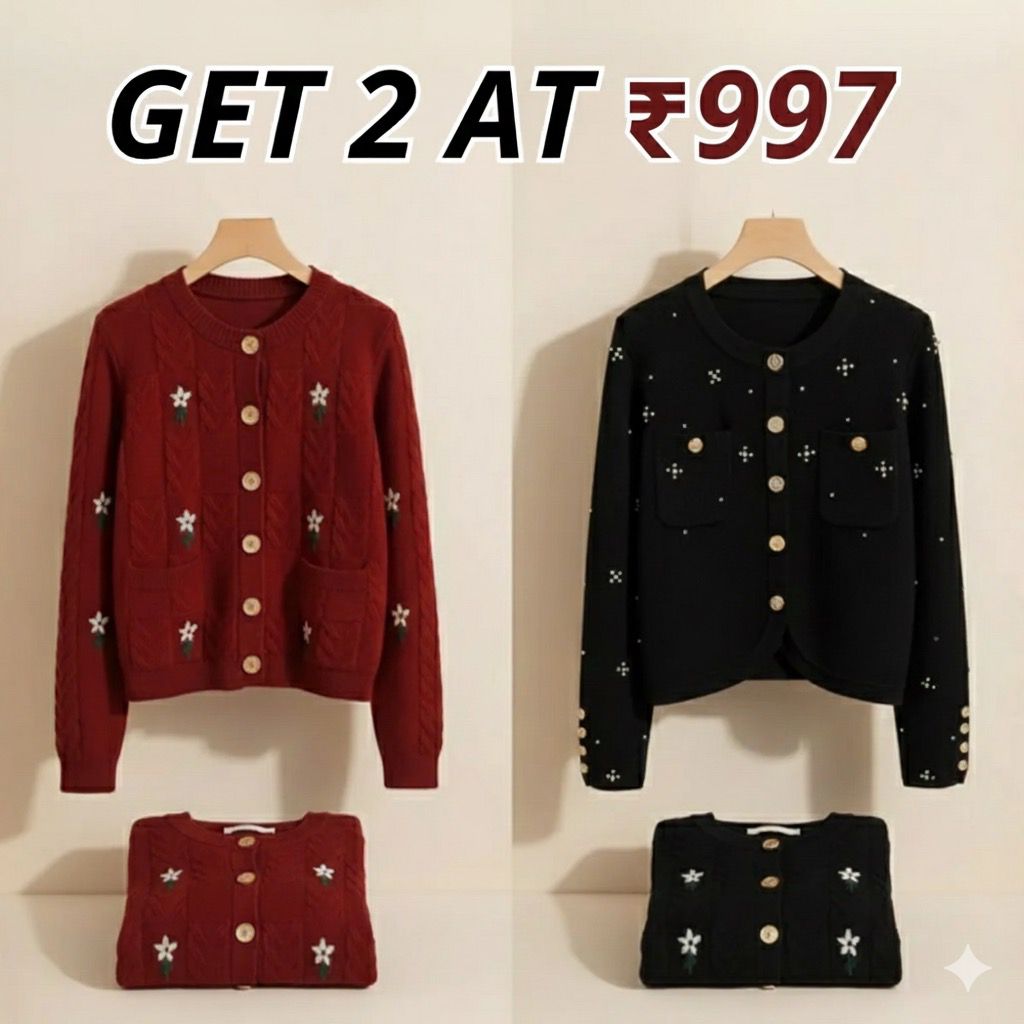 Winter Ready Combo Cardigan Duo | Lightweight Comfort |C0-09