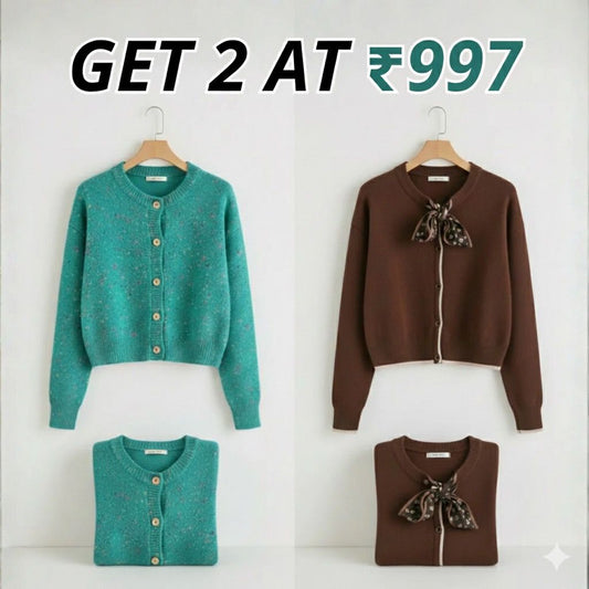 Winter Ready Combo Cardigan Duo | Lightweight Comfort |C0-06