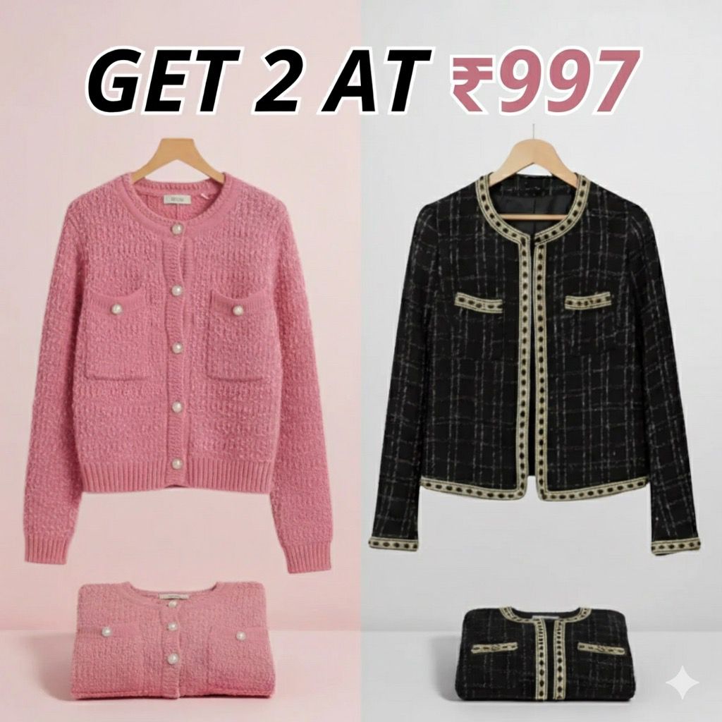Combo Cardigans Pack of 2 - Double Warmth, One Price | Stylish & Cozy |C-04