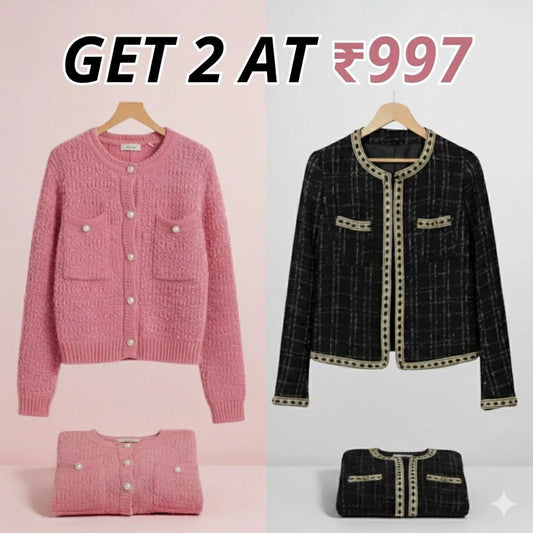 Combo Cardigans Pack of 2 - Double Warmth, One Price | Stylish & Cozy |C-04