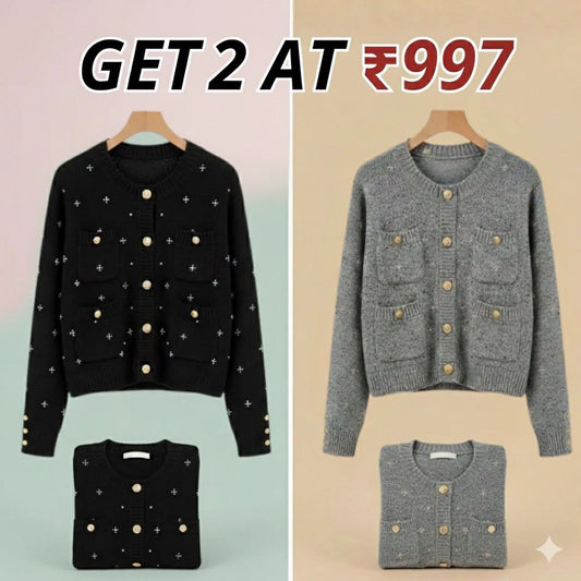 Combo Cardigans Pack of 2 - Double Warmth, One Price | Stylish & Cozy |C-05