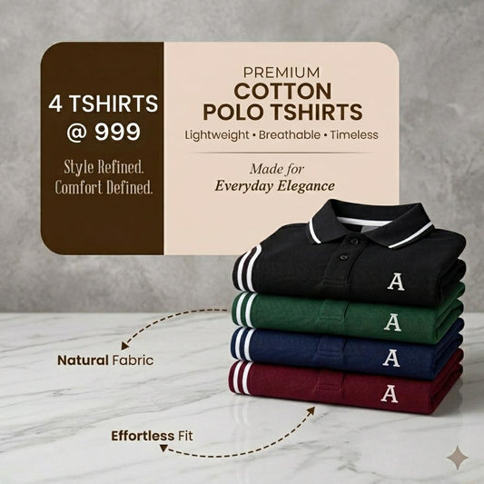 PREMIUM POLO TSHIRTS (PACK OF 4) Style 1