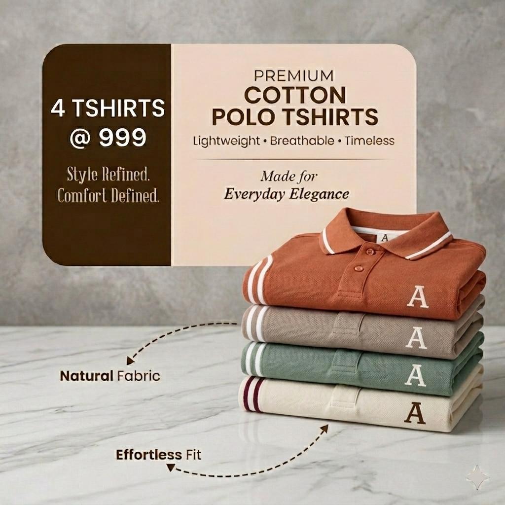 PREMIUM POLO TSHIRTS (PACK OF 4) Style 2