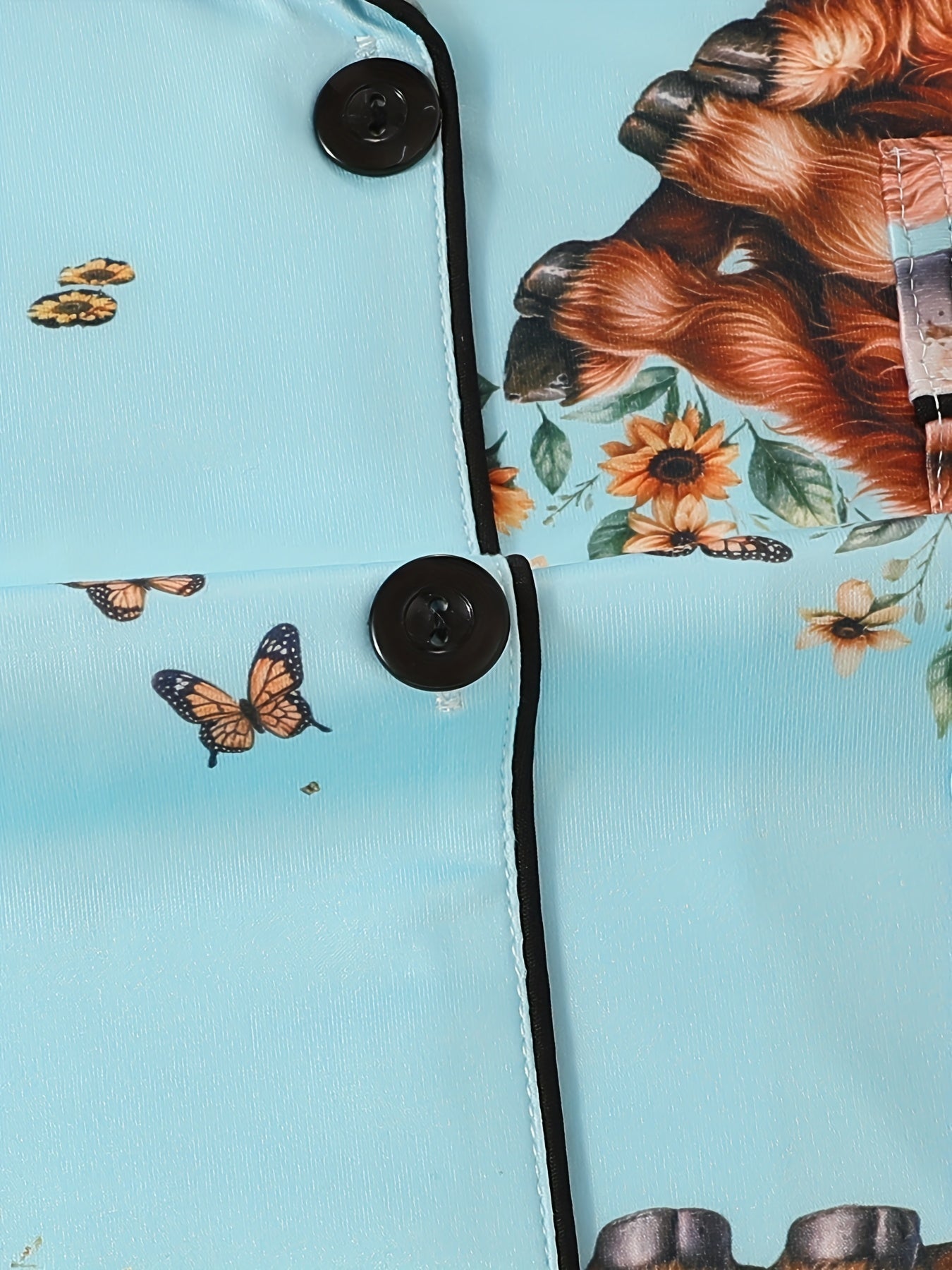 Sunny Highland Cow Nightwear Set (3-Piece Combo)