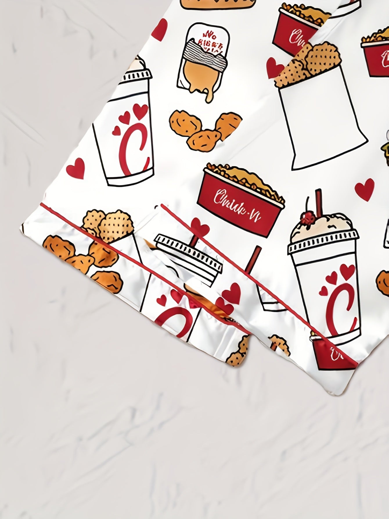 Snack Attack Satin Pajama Set 🍔🥤🍟